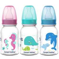 CANPOL BABIES бутылочка 120мл с силиконовой соской 3м+. Love and Sea 59/300
