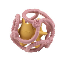 NATTOU прорезыватель - массажер для десен, 2 мяча розовый и желтый
