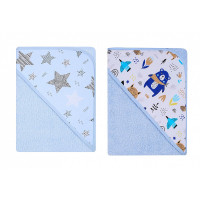DUET BABY полотенце с капюшоном 80x80см 415 STARS синий