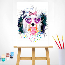 TSVETNOY Набор для рисования по номерам 30x40см Stylish Yorkie, ME1116e