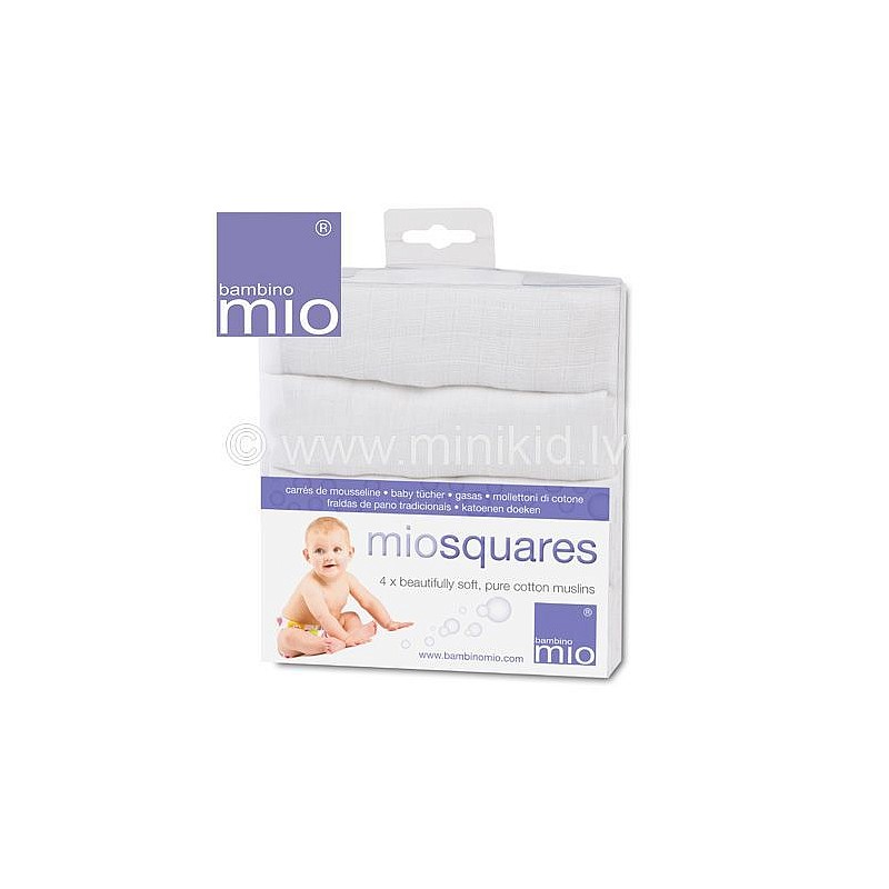 BAMBINO MIO Muslin Squares - Хлопковые салфетки (пеленки), 4шт