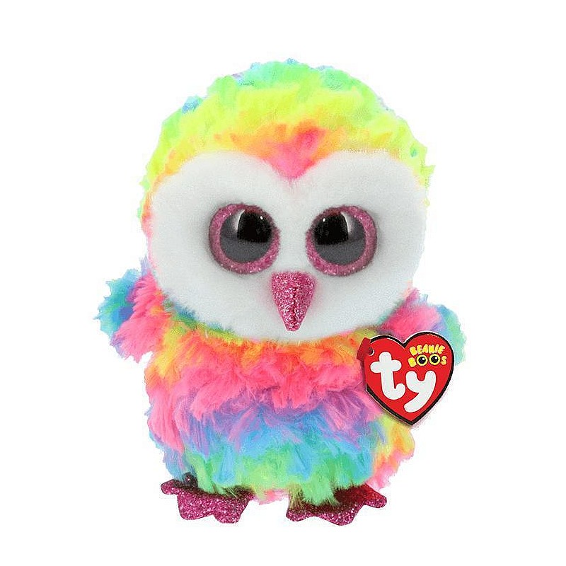 TY Beanie Boos Мягкая игрушка OWEN-multicolor owl reg, TY37221  РАСПРОДАЖА