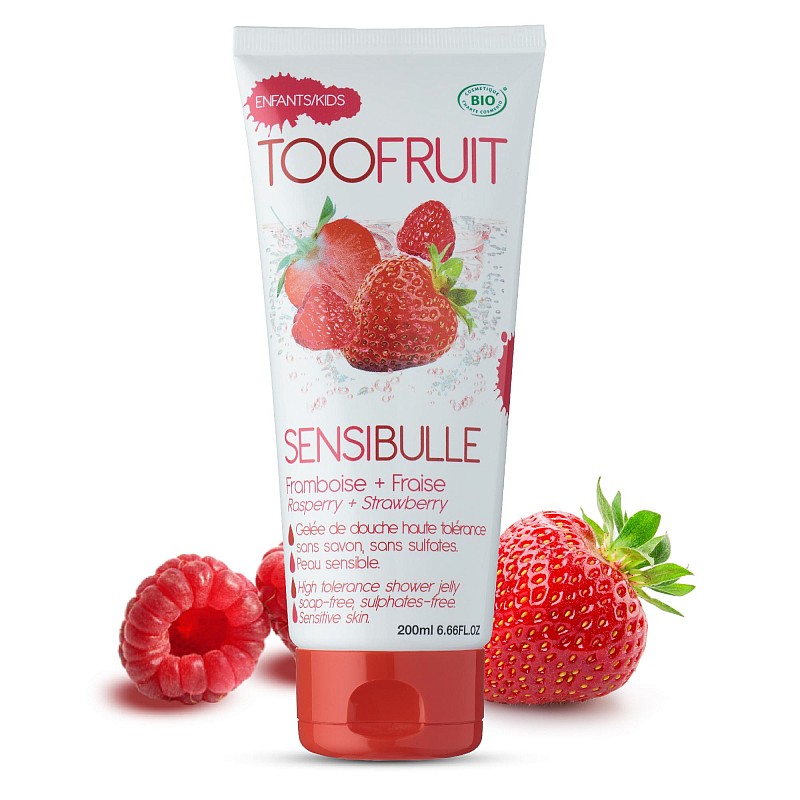 TOOFRUIT Sensibulle органический гель для душа без мыла для детей с ароматом малины-клубники 200 ml PF014