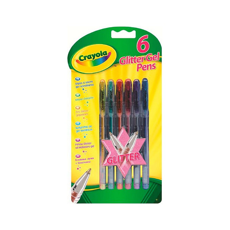 CRAYOLA Гелевые ручки с блестками 6 шт.