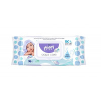 HAPPY влажные салфетки Aqua Care c крышкой 56шт.