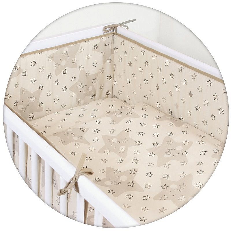 CEBABABY комплект постельного белья из 3 частей 135x100см LUX STARS BEIGE РАСПРОДАЖА