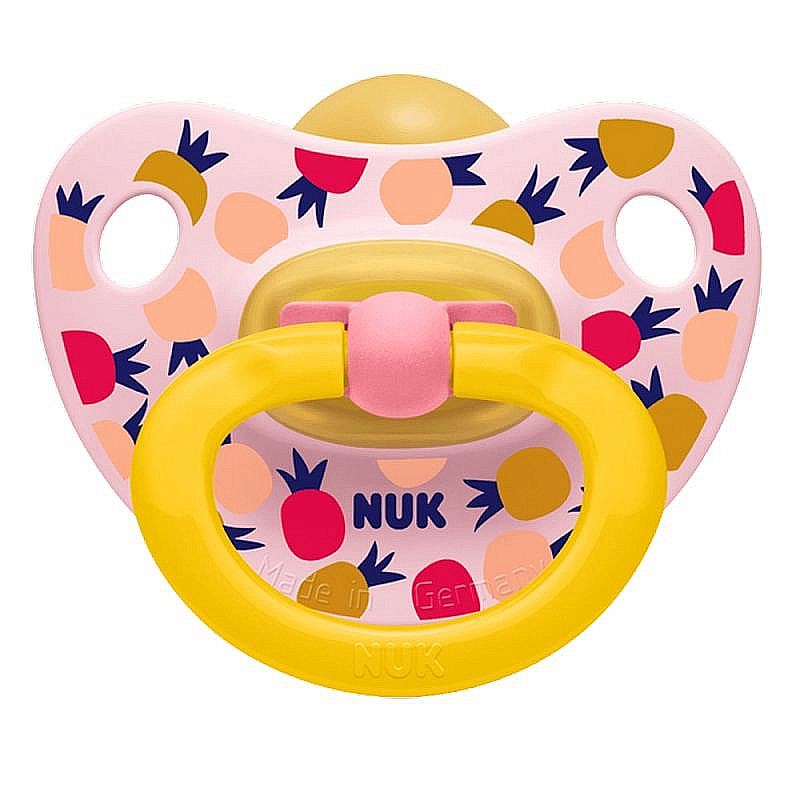 NUK Happy KIDS Латексная пустышка ортодонтической формы 1шт. 6-18м SU02