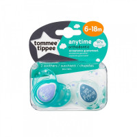 TOMMEE TIPPEE силиконовая пустышка 2шт, 6-18m. Anytime 433544