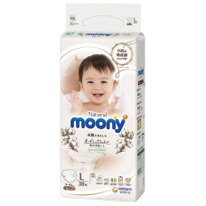 MOONY подгузники Natural L 9-14 kg 38 шт.