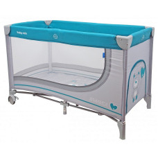 BABY MIX кровать для путешествий 120x60см Мишка HR-8052-192 grey/blue