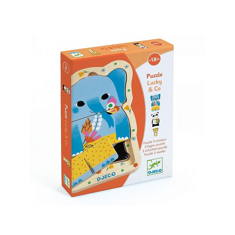 Деревянный пазл - 3 слоя - Lucky & Co