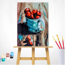 TSVETNOY Набор для рисования по номерам 30x40см Cherry in a mug, ME1057e