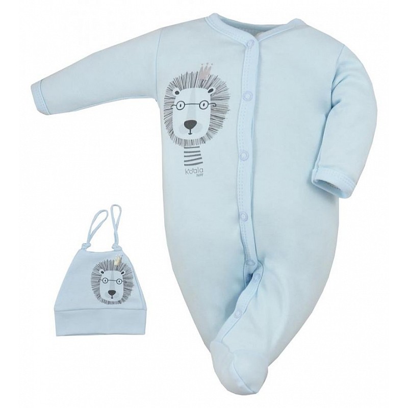 KOALA SIMBA ползунки с длинными рукавами + шапка 56 размер 07-475 синий