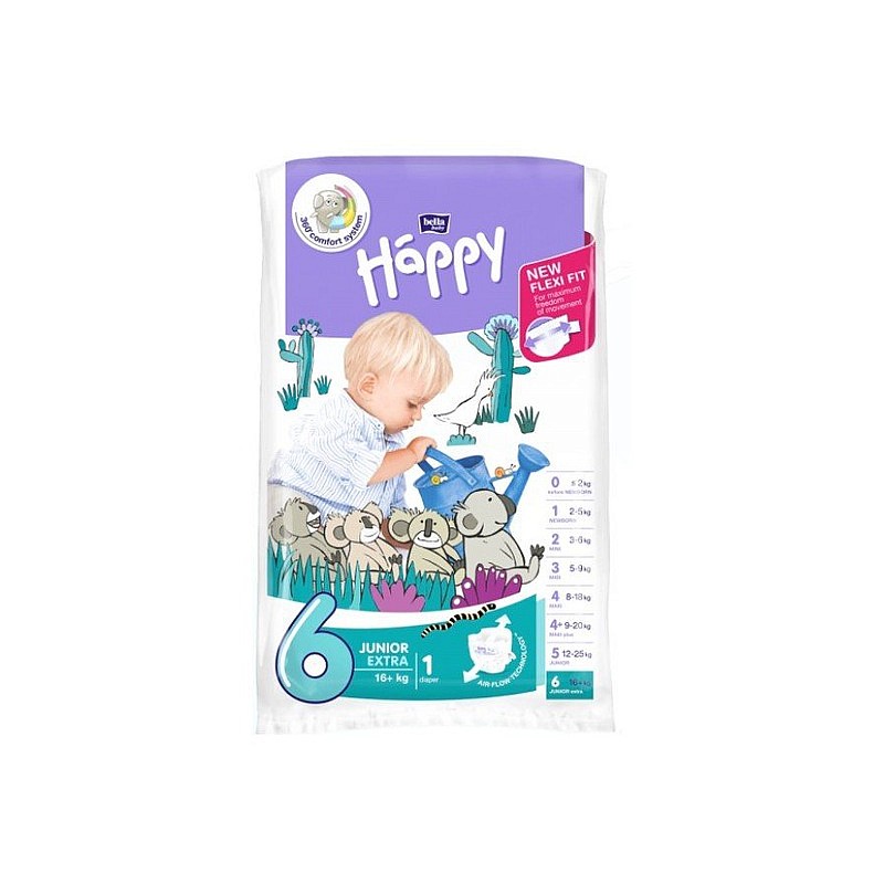 HAPPY Junior Extra подгузники 6 размер, 16+кг. 1шт