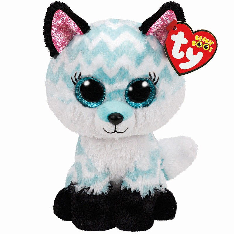 TY Beanie Boos Мягкая игрушка ATLAS aqua chevron fox TY36368 РАСПРОДАЖА