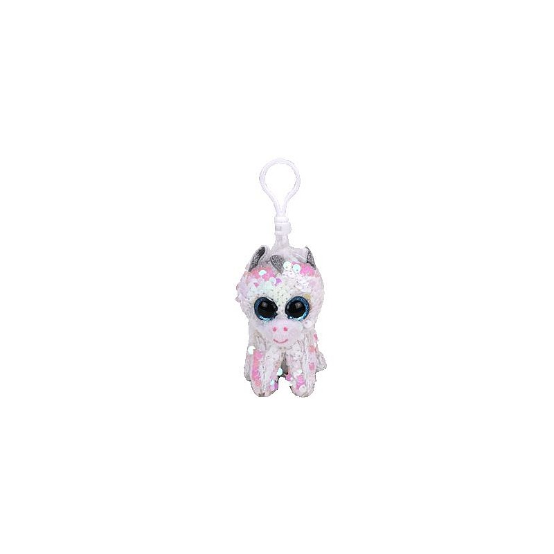 TY Flippables Мягкая игрушка - брелок DIAMOND SEQUIN WHITE UNICORN 8см, TY35300