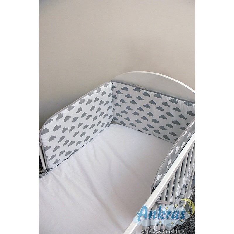 ANKRAS CLOUDS бортик для кроватки 180см grey/white РАСПРОДАЖА