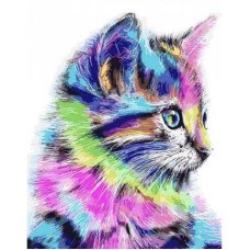 TSVETNOY Алмазная мозаика 40x50см Colorful Kitten, LG009e