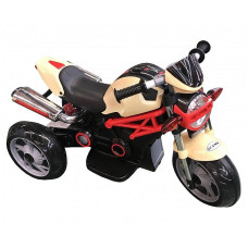 BABY MIX Детский электромотоцикл Road Racing D8360 6V/4.5Ah, бежевый