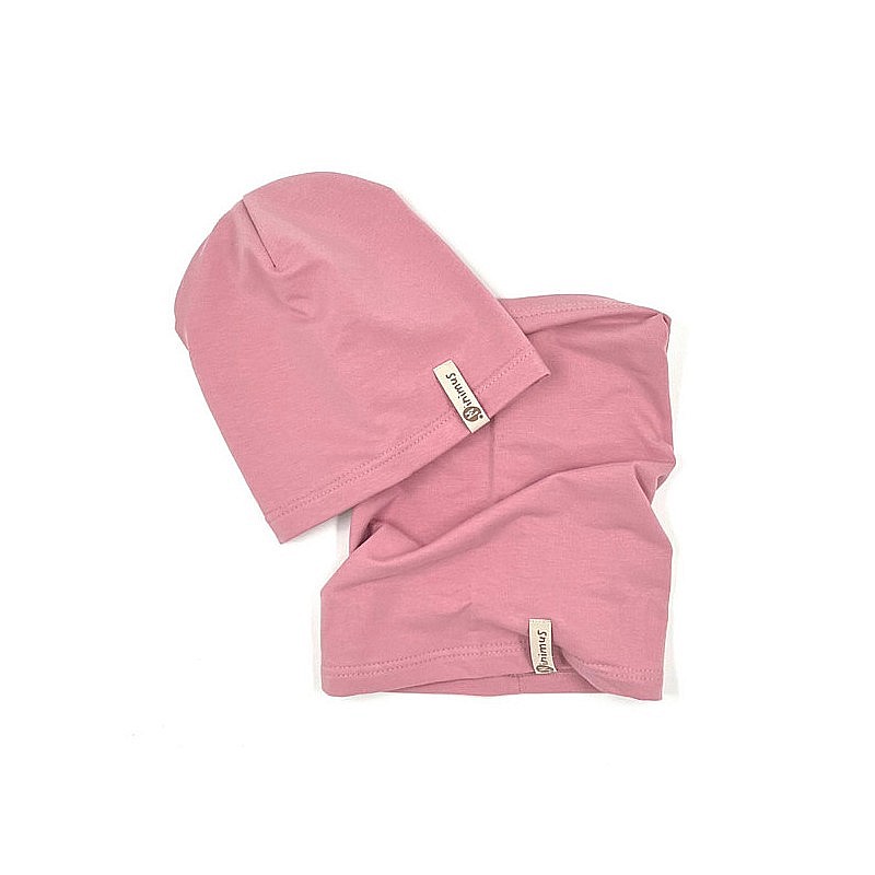 MINIMUS Хлопковая шапка и шарф-туннель (розовый), 54-56cm MC8047CHE