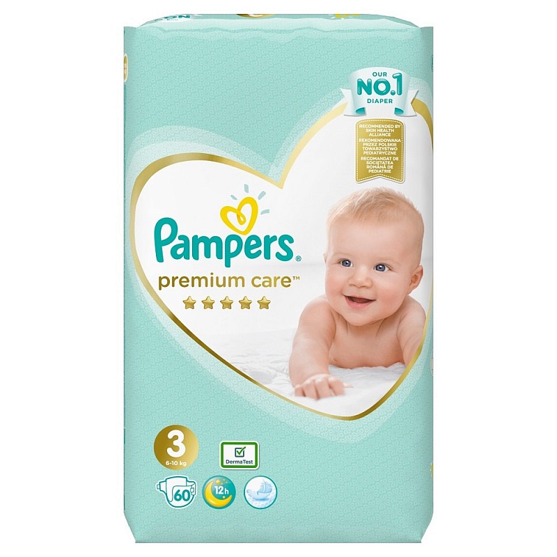 Pampers Premium Care S3 подгузники 4-9кг, 60шт. VP СКИДКА