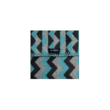 WOMAR хлопковый плед 75x100см Zigzag dark gray and turquoise