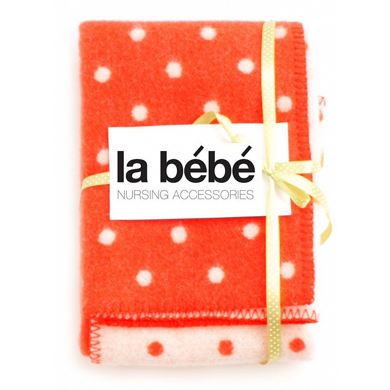 LA BEBE детское шерстяное одеяло/плед 140x100см - Strawberry Dots, Art.77008