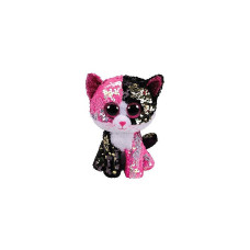 TY Flippables Мягкая игрушка MALIBU PINK BLACK SEQUIN CAT reg 15см, TY36261