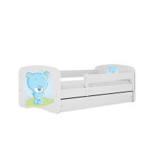 KOCOT KIDS кровать с ящиком и матрасом BABYDREAMS white Blue teddybear 140x70cm