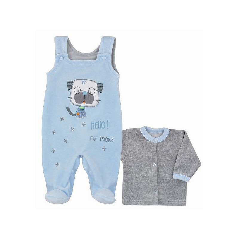 KOALA HELLO велюровые ползунки с кофточкой 68 размер 04-848 светло синий