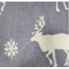 URGA ECO шерстяной плед 140x100см DEER WITH SNOWFLAKES серый-белый РАСПРОДАЖА