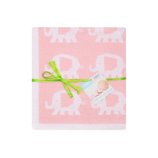 DUET BABY трикотажный плед ELEPHANT 80x90см 507 розовый