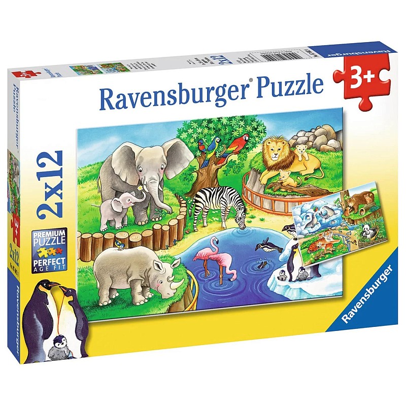 Ravensburger Animals In The Zoo пазл 2x12 076024 РАСПРОДАЖА