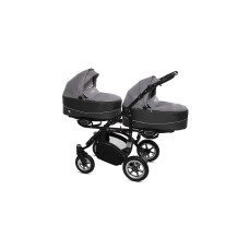 BABYACTIVE TWINNI PREMIUM Коляски для двойни SILVER, 09 черная рама