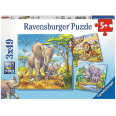 Ravensburger пазл 3x49 Wild Animals R 08003