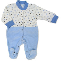 GAMEX велюровые ползунки с длинными рукавами PRINT (658) 431263, 62 размер синий