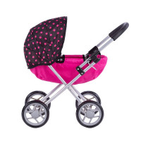 TO-MA коляска для куклы SUSIE 9325 BLACK and PINK DOTS