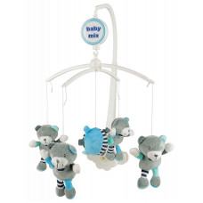 BABY MIX Музыкальная карусель с мягкими игрушками 0m+ BEARS ТК/485М