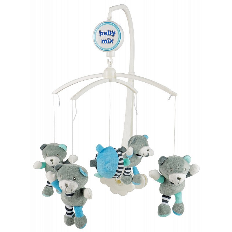 BABY MIX Музыкальная карусель с мягкими игрушками 0m+ BEARS ТК/485М