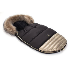 COTTONMOOSE теплый спальный мешок для санок и коляски MOOSE SHINE 651 gold black-black