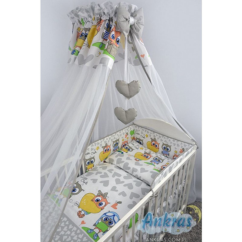 ANKRAS OWLS AND HEARTS Комплект постельного белья из 6 частей 120x90/180см grey