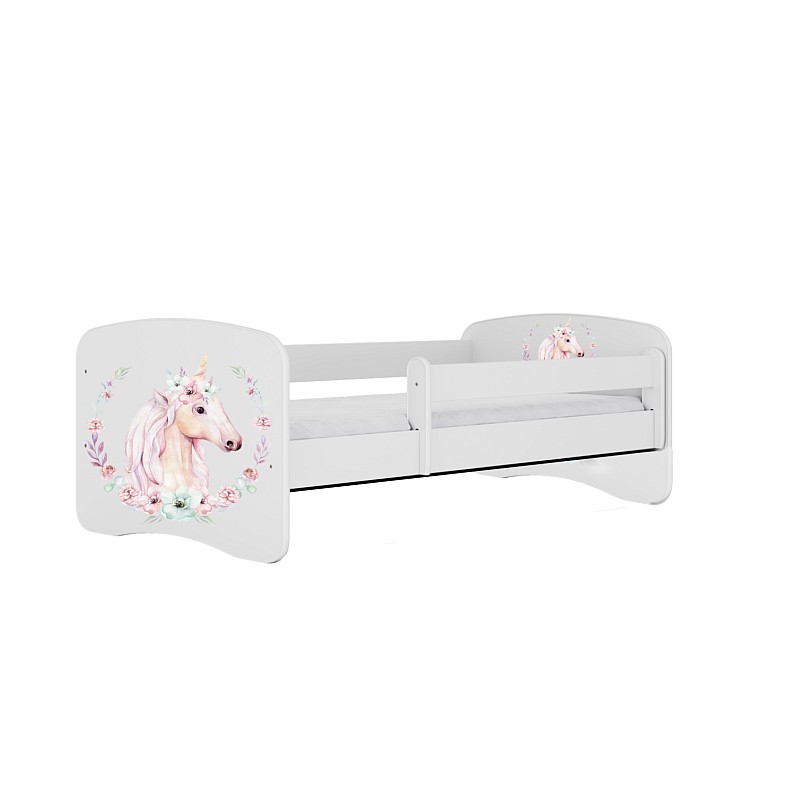KOCOT KIDS кровать без ящика с матрасом BABYDREAMS white Horse 140x70cm