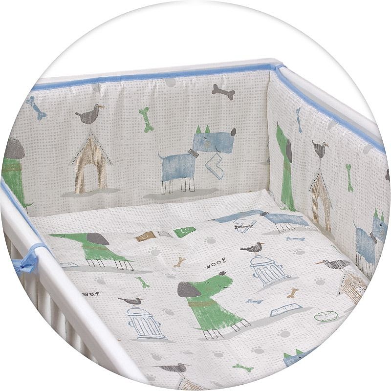 CEBABABY комплект постельного белья из 3 частей 135x100см MY DOG GREEN-BLUE