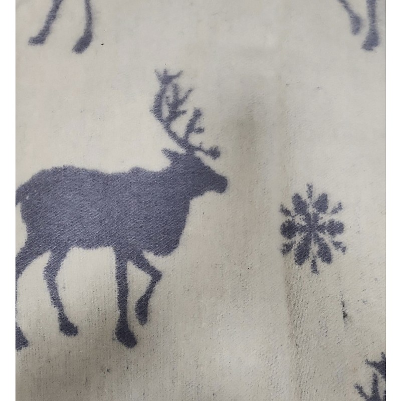 URGA ECO шерстяной плед 140x100см DEER WITH SNOWFLAKES белый-серый РАСПРОДАЖА