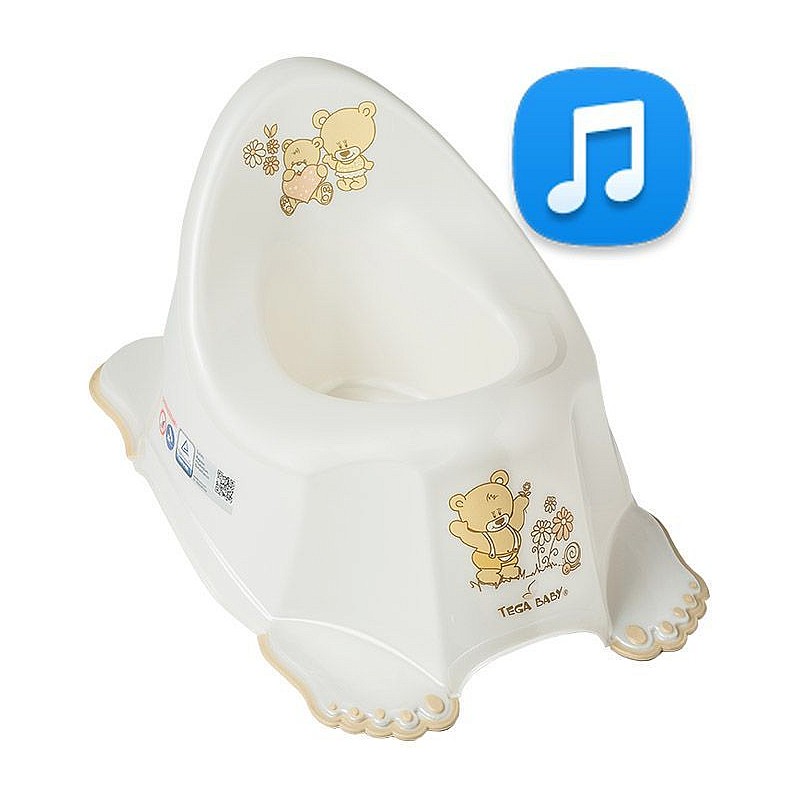 TEGA BABY Горшочек со звуком BEAR - pearl white, PO-046