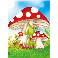 TSVETNOY Алмазная мозаика 17x22см Fly agaric mushrooms, X005e