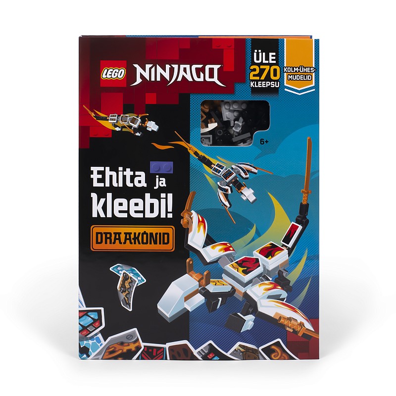 LEGO NINJAGO Книжка с наклейками "Собирай и наклеивай: Ninjago Драконы" (на эст. языке)