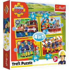 TREFL FIREMAN SAM Комплект пазлов 4 в 1 Пожарник Сэм