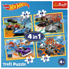 TREFL HOT WHEELS Комплект пазлов 4в1 34627T