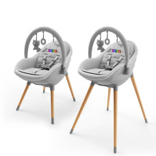 Стульчик для кормления Kinderkraft 2 в 1 FINI UP, серый